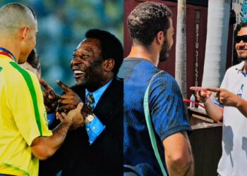 Filho de Ronaldo e neto de Pelé recriam foto histórica na Copa